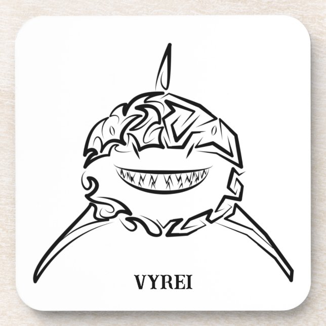 Porta-copo Tubarão-branco-Excelente-tribal preto e branco (Frente)