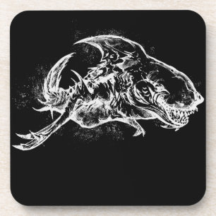 Porta-copo Tubarão mau em branco