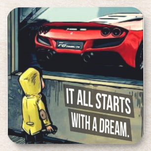 Porta-copo Tudo Começa Com Uma Citação Motivacional Do Sonho