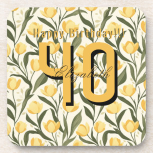 Porta-copo Tulipa Flor Personalizada Aniversário de 70 Anos