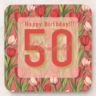 Porta-copo Tulipa Floral Inspirada Aniversário Personalizado