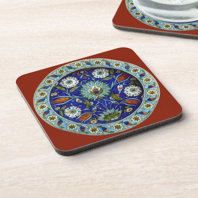 Porta-copo Turco Iznik Padrão Floral Tabletop Bartop (Left Side)