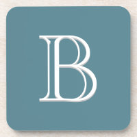 Turquesa inicial personalizada monogramada e branc