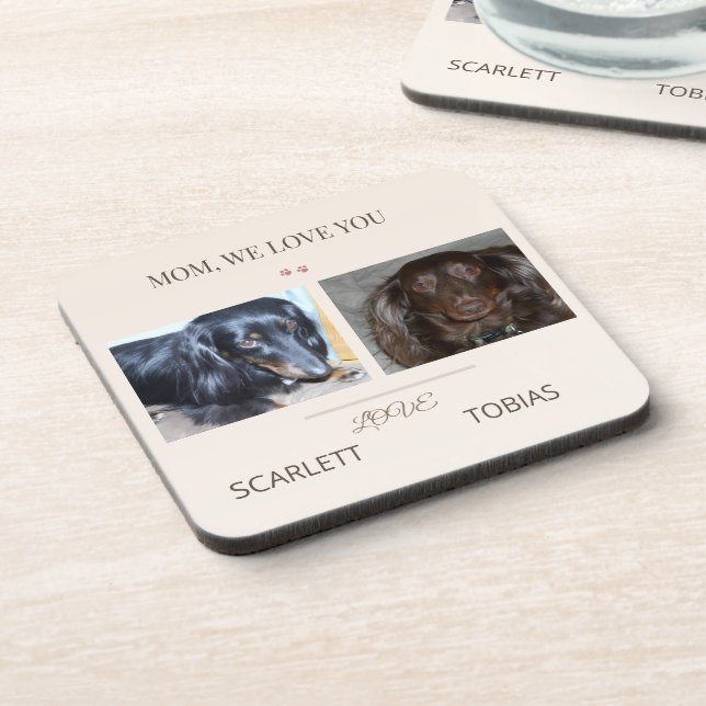 Porta-copo Two Paws Bring Love to Mom's Table (Left Side)