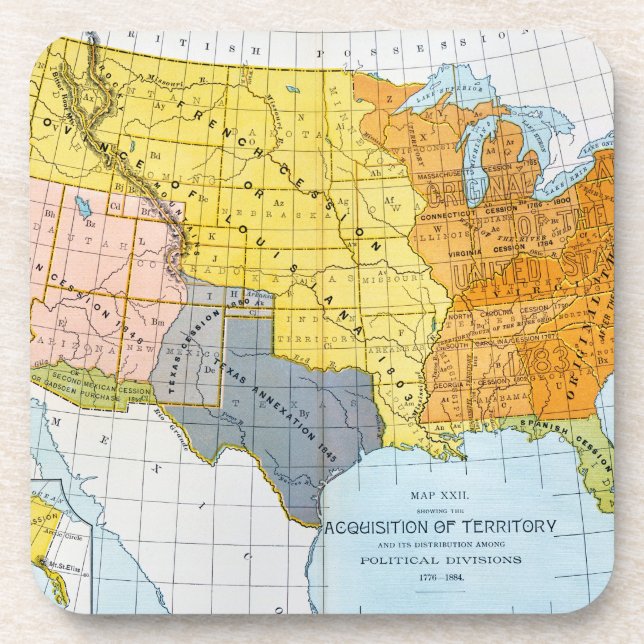 PORTA-COPO U.S. MAPA, 1776-1884 (Frente)