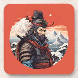 Porta-copo Ukiyo-e samurai Japão