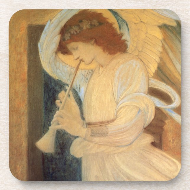 Porta-copo Um Anjo Tocando um Flageolet por Burne Jones (Frente)