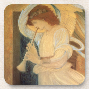 Porta-copo Um Anjo Tocando uma Flauta de Bisel por Burne Jone