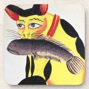 Porta-copo Um gato com um peixe em sua boca, do Rudyard K