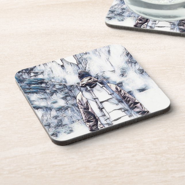 Porta-copo Um homem com mochila (Left Side)