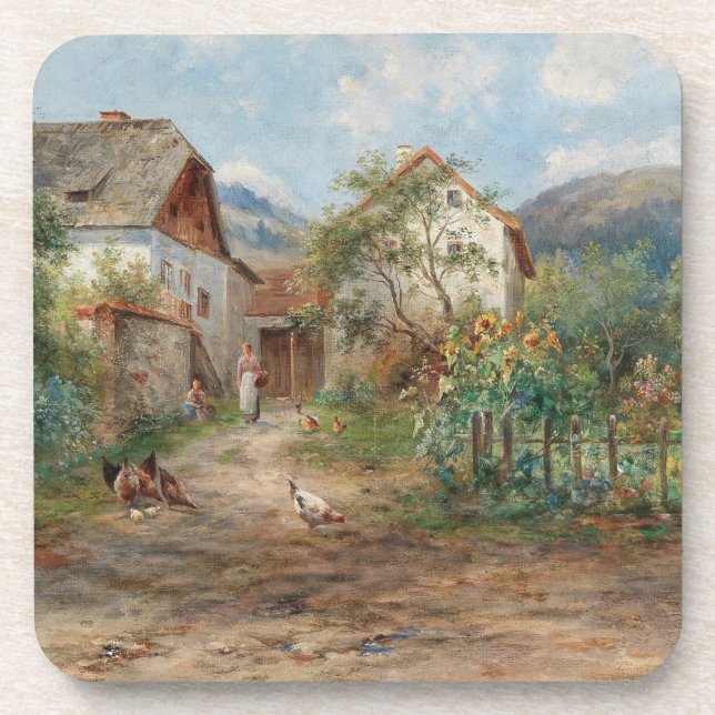 Porta-copo Um Jardim Russo em Flor no Campo (Frente)