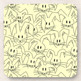 Porta-copo Um monte de Bunnies em amarelo - padrão sem costur