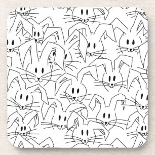 Porta-copo Um monte de Bunnies em branco - padrão perfeito.