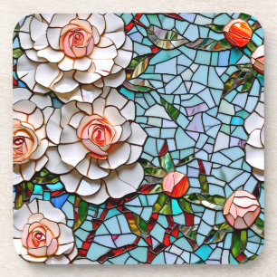 Porta-copo Um Padrão Bonito Faux Mosaico Floral