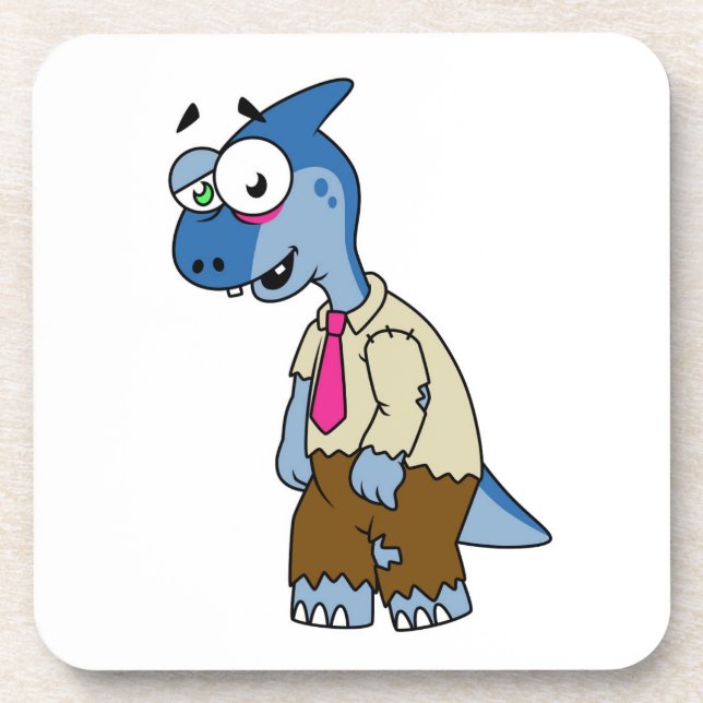 Porta-copo Um Parasaurolofo De Cartoon Vestiu Como Zombie. (Frente)