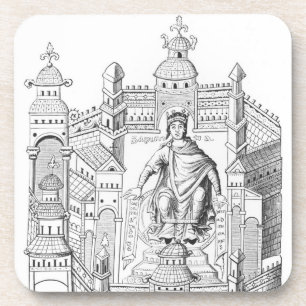 Porta-copo Um rei de Carlovingian em seu palácio,