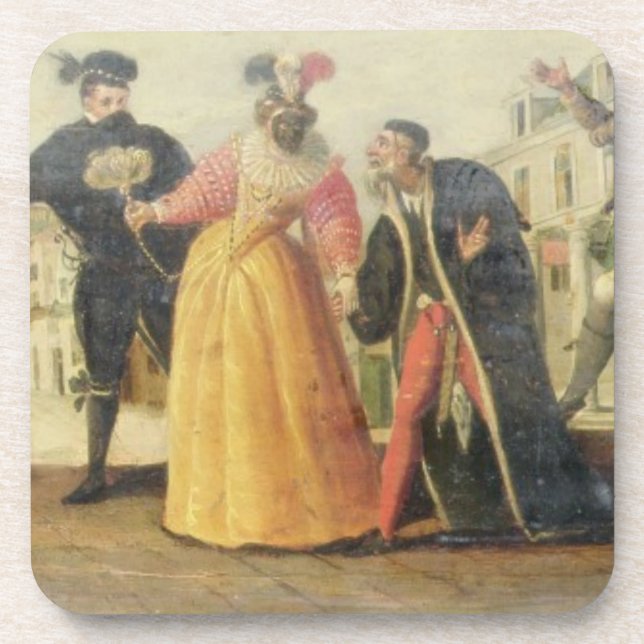 Porta-copo Um trupe de Commedia Dell'Arte antes de um (Frente)