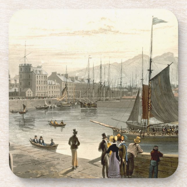 Porta-copo Uma balsa que chega em Leith, 'de uma viagem em (Frente)
