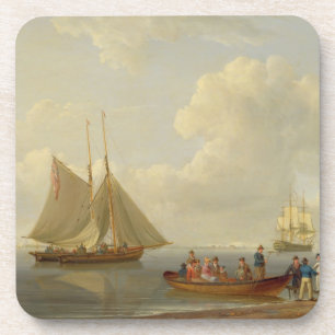 Porta-copo Uma balsa que toma passageiros para fora a dois