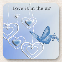 Porta-copo Uma borboleta e corações