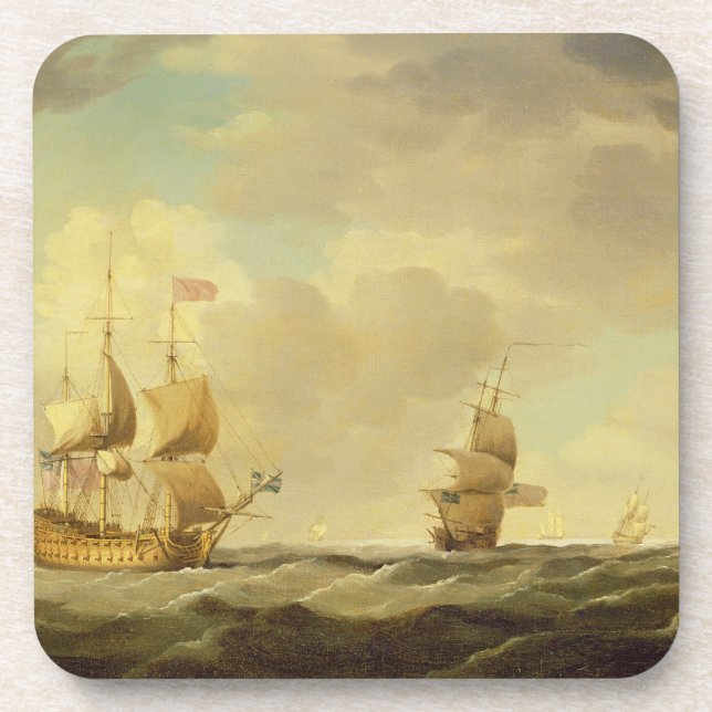 Porta-copo Uma capitânia inglesa sob a vela fácil em um (Frente)