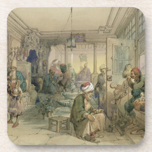 Porta-copo Uma casa do café, Constantinople, 1854 (caneta &