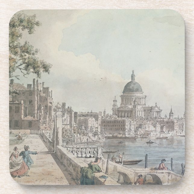 Porta-copo Uma cópia da parte de um desenho por Canaletto, de (Frente)