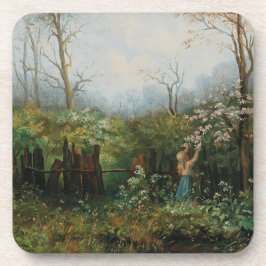 Porta-copo Uma garota no jardim - Olga Wisinger-Florian