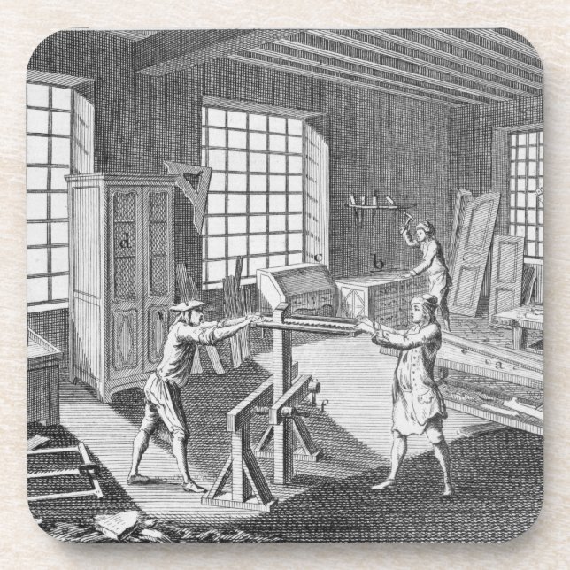 Porta-copo Uma oficina de construtores de gabinete, do Encycl (Frente)