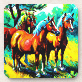 Porta-copo Uma Peça De Arte De Cavalo Brilhante E Alegre. Com