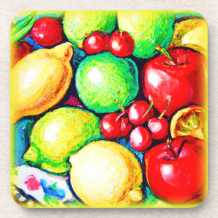 Porta-copo Uma Pintura Livremente De Frutas. Comprar Agora