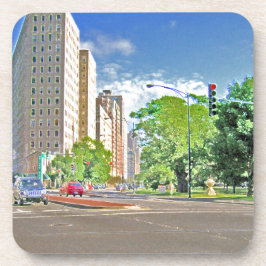 Porta-copo Uma Tarde Ocupada em Chicago