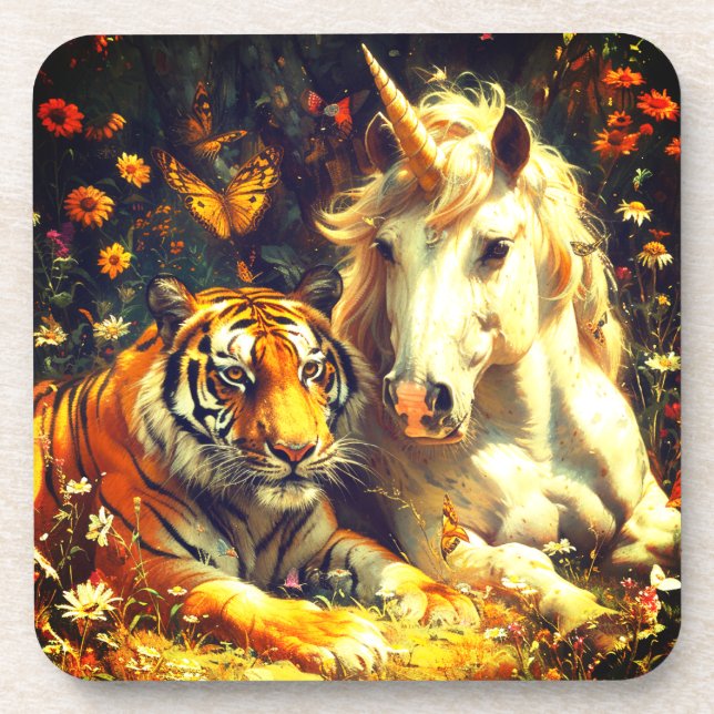 Porta-copo Unicórnio e Tigre (Frente)