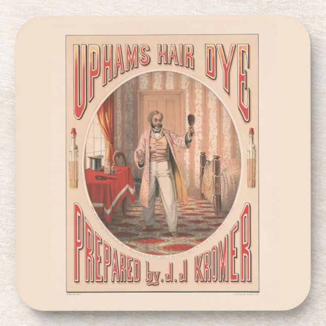 Porta-copo Uphams Hair Dye, Circa 1864 (Frente)