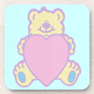 Porta-copo Ursa de pelúcia fofa coração de amor