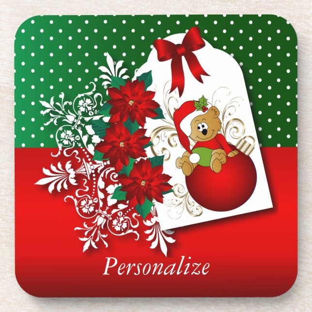 Porta-copo Urso de Natal Feriado (Frente)