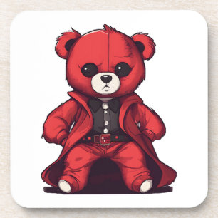 Porta-copo Urso de pelúcia fofo menino vermelho