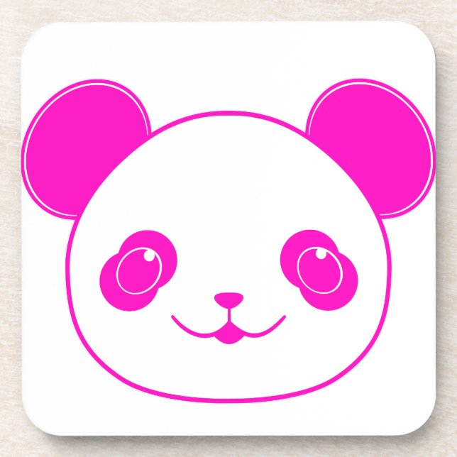 Porta-copo Urso Panda de Kawaii Rosa (Frente)