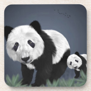 Porta-copo urso panda fofo animal preto branco doce