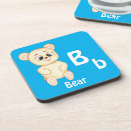 Porta-copo Urso personalizar ABC: Letra B - Adicione seu Nome