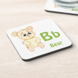 Porta-copo Urso personalizar ABC: Letra B - Adicione seu Nome
