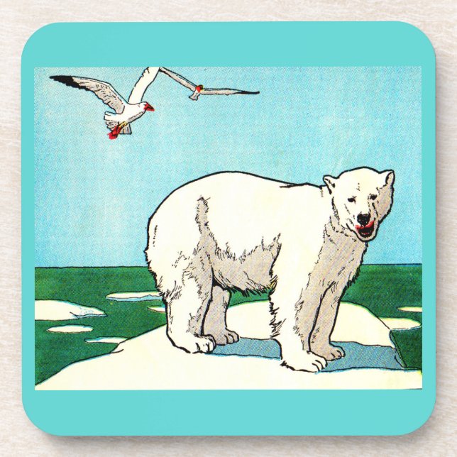 Porta-copo urso polar e gaivotas (Frente)