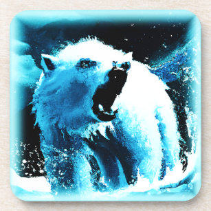 Porta-copo "Urso Polar Irritado" - Pintura Bonita. Comprar Ag