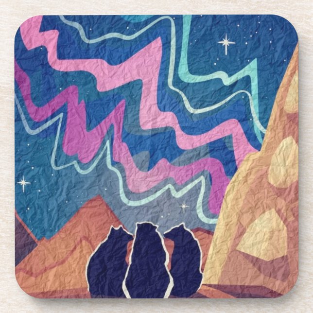 Porta-copo Ursos luminosos do norte (Frente)