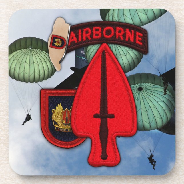 Porta-copo USASOC SOC Special Ops Fort Bragg Veterans (Frente)