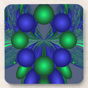 Porta-copo Uvas abstrato em verde e azul