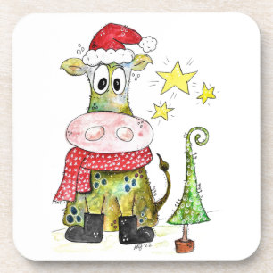 Porta-copo Vaca de Natal Caprichosa e Fofa