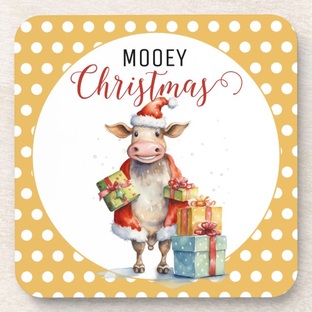 Porta-copo Vaca de Natal Trocadilho (Frente)
