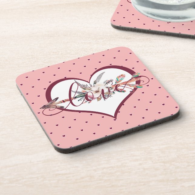 Porta-copo Valentine de seta floral (Left Side)