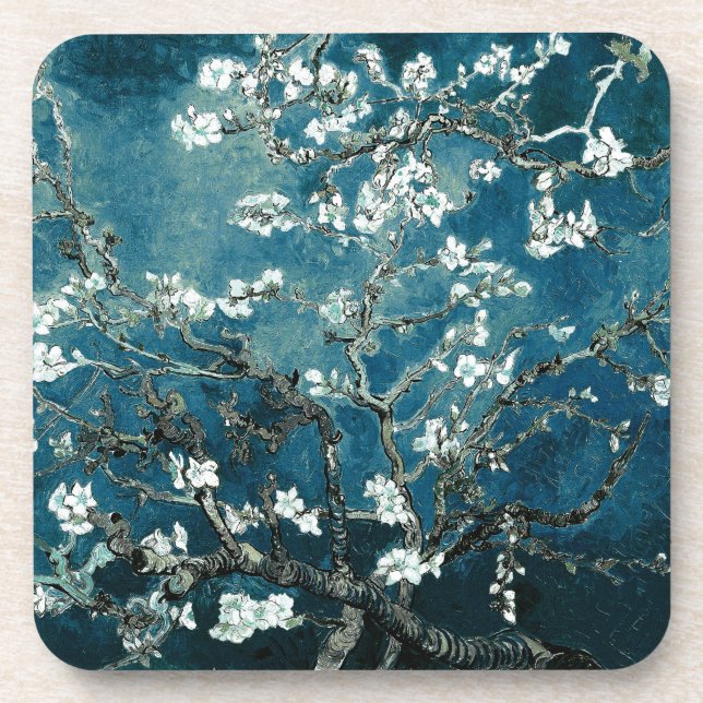 Porta-copo Van Gogh Almond Blossoms : Teal Escuro (Frente)